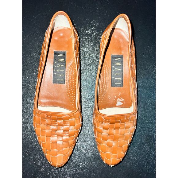 Amalfi Made In Italy Ladies Vintage Woven Leather Loafer - size 7 - Picture 1 of 6